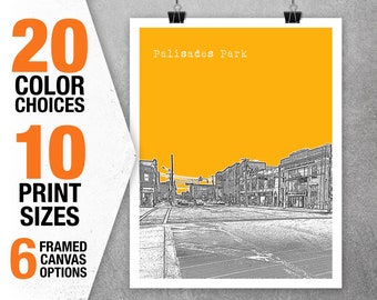 Palisades Park New Jersey Skyline Poster Print Art NJ Item T5313