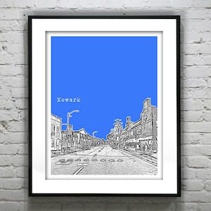 Newark Delaware Poster Art Print Skyline DE version 1