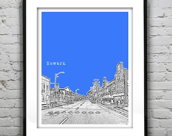 Newark Delaware Poster Art Print Skyline DE version 1