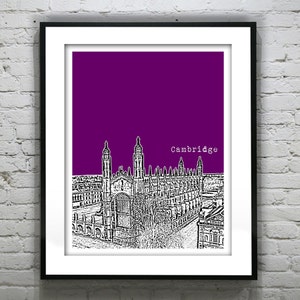 King&#39;s College Cambridge England Poster Art Print UK United Kingdom Item T4394