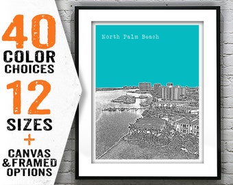 North Palm Beach Skyline Poster Art Print Florida FL Item T2364