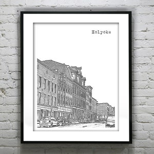 Holyoke Massachusetts Poster Art Print MA Version 2