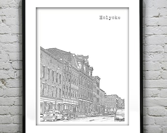Holyoke Massachusetts Poster Art Print MA Version 2