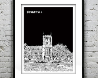 Brunswick Maine Art Print Poster ME Version 2