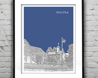Fairfax Skyline Poster Art Print Virginia VA Item T4579