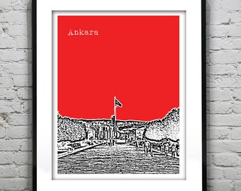 Ankara Turkey Skyline Poster Art Print Road of Lions Item T2682