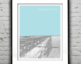 Virginia Beach Virginia Poster Art Print VT Item T2814