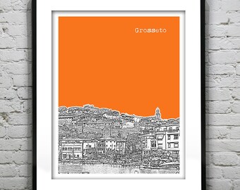 Grosseto Tuscany Poster Art Print Skyline Item T1126