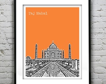 Taj Mahal New Delhi India Poster Art Print Skyline Item T4494