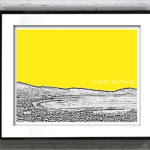 Santa Barbara CA Skyline Poster Art Print California