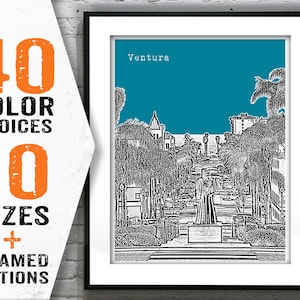 Ventura California Poster Art Skyline Print CA Item T1708