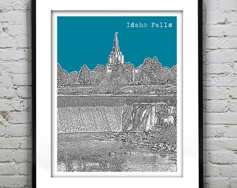 Idaho Falls Poster Skyline Art Print