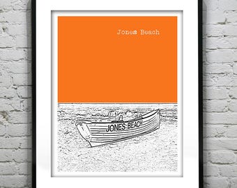 Jones Beach Skyline Poster Art Print NY New York Long Island Item T1302