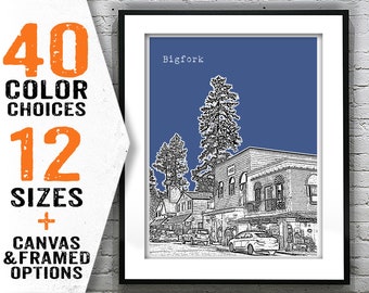 Bigfork Montana Poster City Skyline Art Print Item T2730