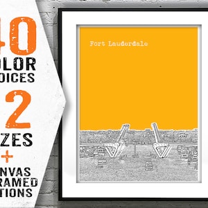 Ft. Lauderdale Bridge Skyline Poster Art Print Florida Item T2503