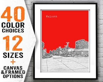 Walcott Iowa Skyline Poster Art Print Item T2269