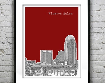 Winston Salem Poster Print Art North Carolina NC Version 4