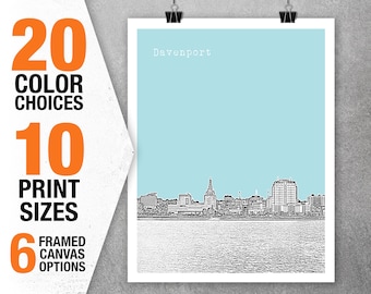 Davenport Iowa Poster Art Print IA Item T5398