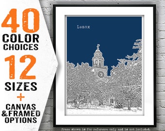 Lenox Skyline Poster Art Print Massachusetts MA Item T4051