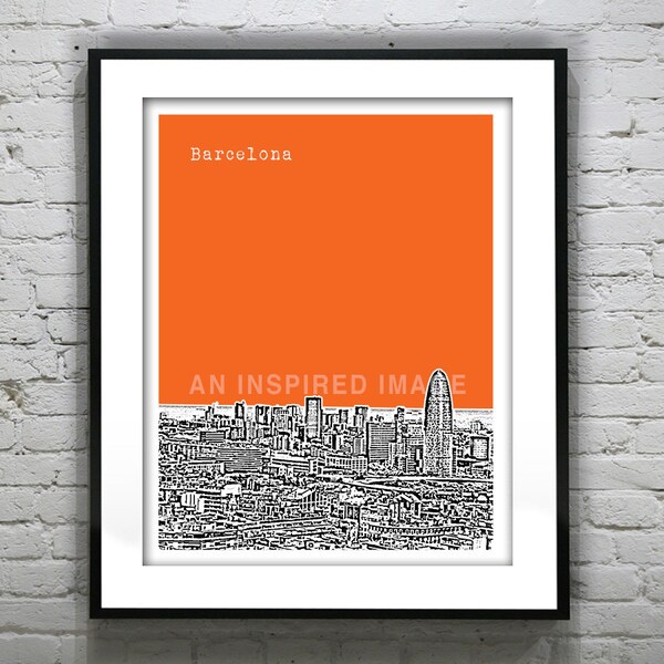 Barcelona Poster Spain Art Print Skyline