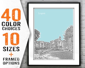 Logan Skyline Poster Print Art Utah UT Item T1661