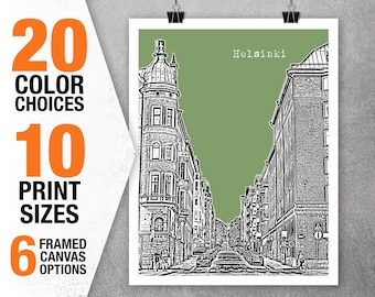 Helsinki Finland Skyline Poster Art Print Item T5567