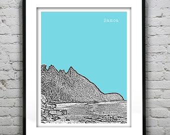 Samoa Skyline Poster City Art Print