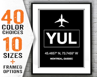 YUL Montreal Pierre International Airport Aviation Poster Art Print Item T2012