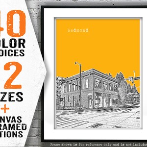 Redmond Skyline Poster Art Print Washington WAItem T4103