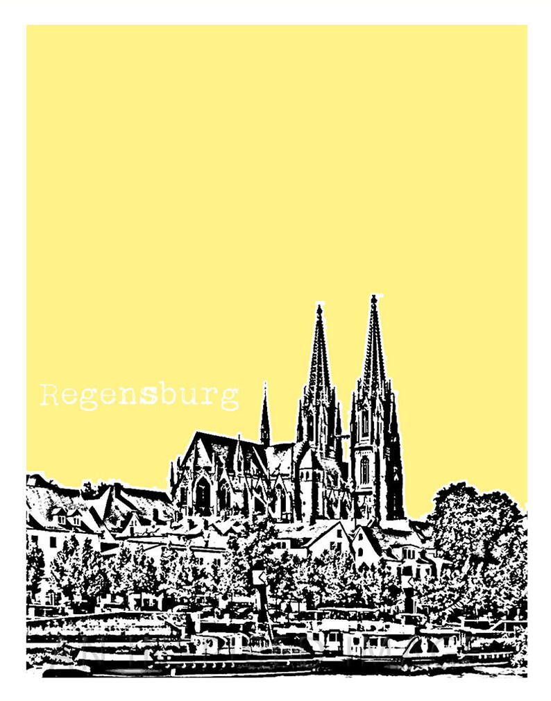 Regensburg Germany City Skyline Poster Print Art - Etsy.de