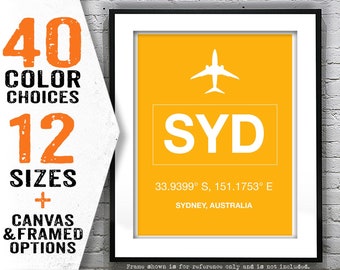 SYD Sydney International Airport Aviation Poster Art Print Australia Item T4078