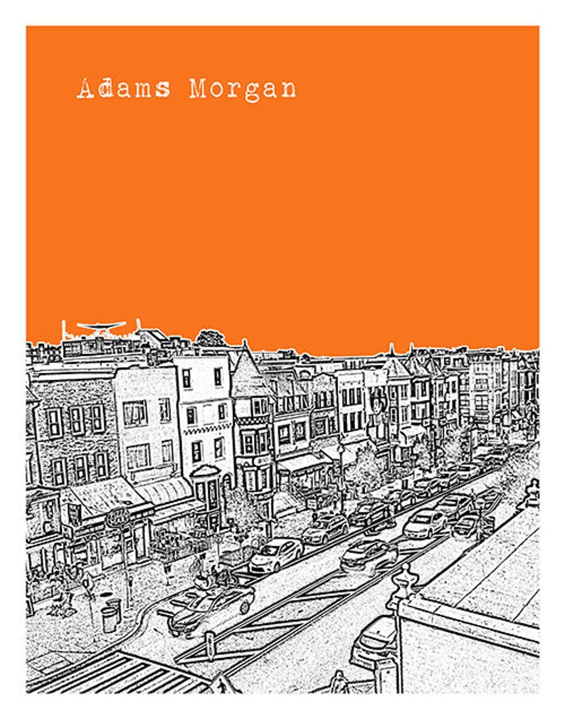 Washington DC Skyline Poster Art Print Adams Morgan Item T1308 image 2