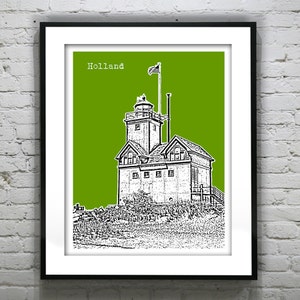 Holland Skyline Poster Art City Print Michigan MI Item T4468