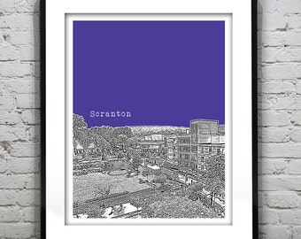 Scranton Skyline Poster Art Print Pennsylvania PA Skyline Item T2868