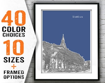 Nashua Skyline Poster Art Print New Hampshire NH Item S7003
