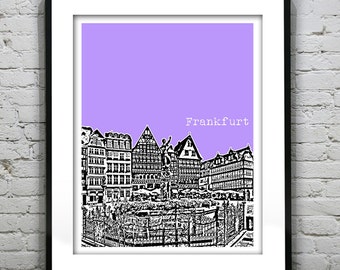 Frankfurt Germany City Skyline Poster Print Art Romerberg Square Item T4259