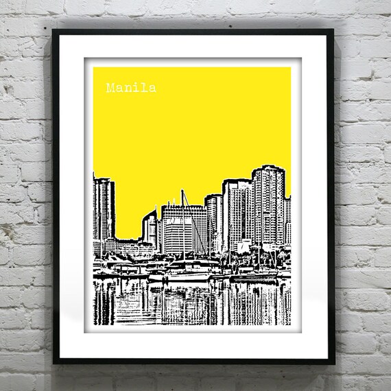 Manila Philippines Asia Skyline CANVAS WALL ART Picture Print Single