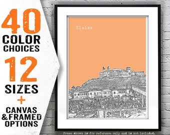 Elmina Ghana Skyline Poster Art Print Item T4356