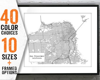 San Francisco California Blueprint Map Poster Art Print Several Sizes Available Item T1194