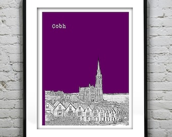 Cobh Skyline Poster Art Print Ireland