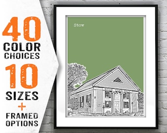 Stow Massachusetts Skyline Poster Art Print MA Item T1537