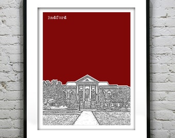 Radford Virginia Poster Art Print Radford VA Item T4928