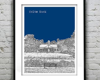Colts Neck New Jersey Skyline Poster Art Print Jersey NJ Item T1124