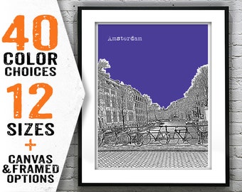 Amsterdam Netherlands City Skyline Poster Art Print Item T2866