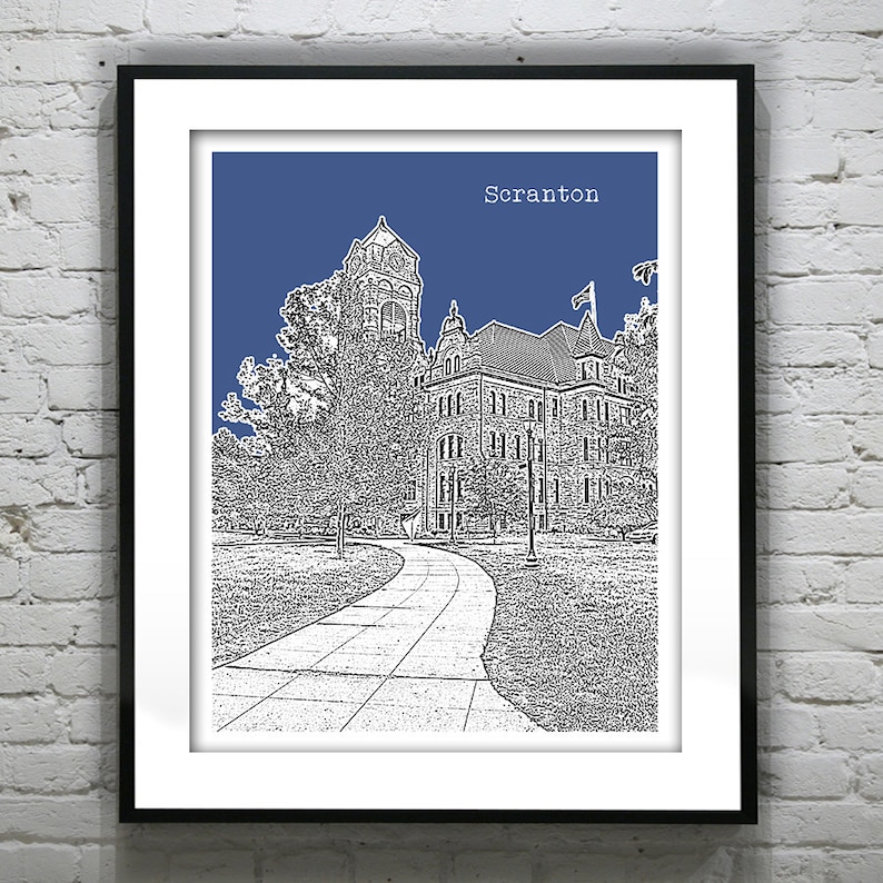 Scranton Skyline Poster Art Print Pennsylvania PA Skyline Item Etsy