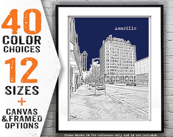 Amarillo Skyline Poster Art Print Texas TX Item T4809