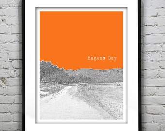 Magens Bay St. Thomas Skyline Poster Art Print Caribbean Island Version 1