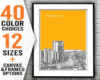 Guadalajara Mexico Skyline Poster Art Print Item T3086