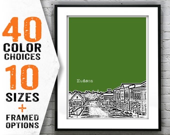 Hudson Ohio Poster Print Art Ohio Skyline OH Item T1703