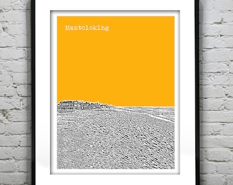 Mantoloking Skyline Poster Art Print New Jersey NJ Version 1
